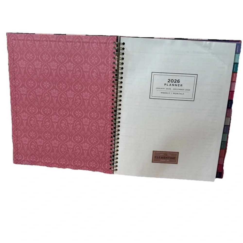 Clementine Paper inc 12-month Large Size Planner Brown Floral Jan- Dec 2026 Hard